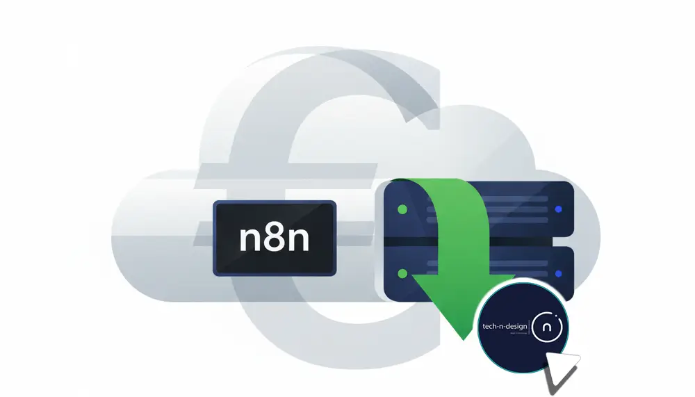 Interconnected n8n icons forming an automation network around a central n8n logo on a cloud server, symbolizing multiple real-world workflows and integrations.